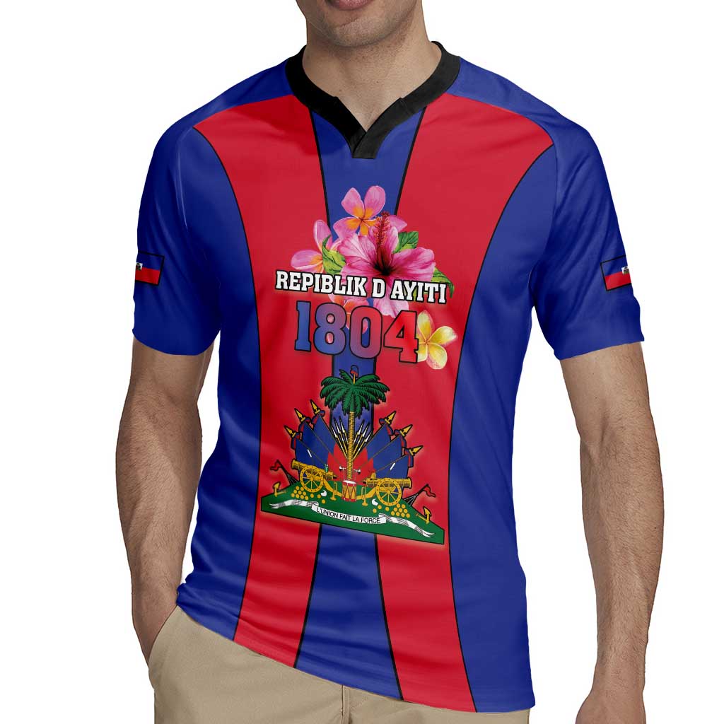 Personalized Haiti Coat Of Arms Rugby Jersey With Flag Color - Wonder Print Shop