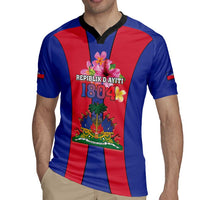 Personalized Haiti Coat Of Arms Rugby Jersey With Flag Color - Wonder Print Shop