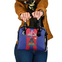 Personalized Haiti Coat Of Arms Shoulder Handbag With Flag Color