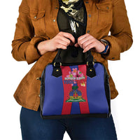 Personalized Haiti Coat Of Arms Shoulder Handbag With Flag Color