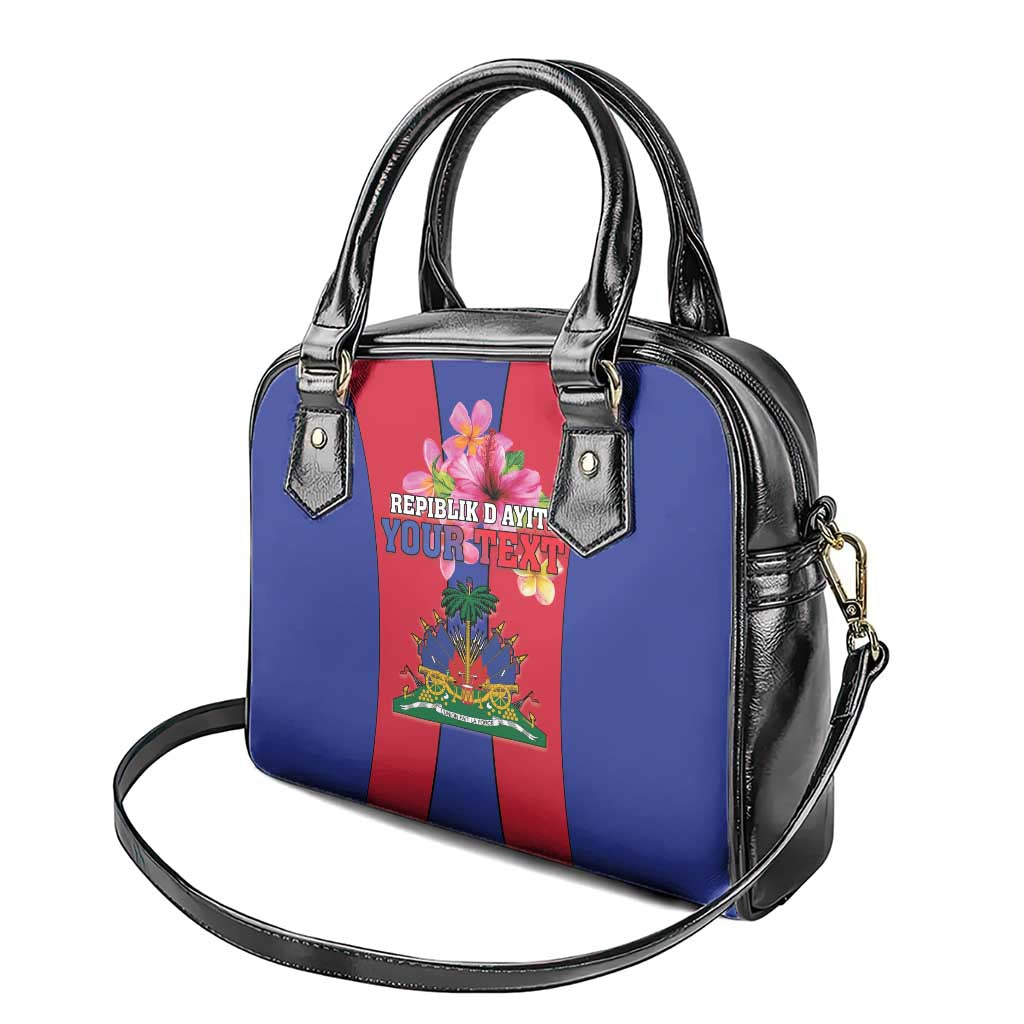 Personalized Haiti Coat Of Arms Shoulder Handbag With Flag Color