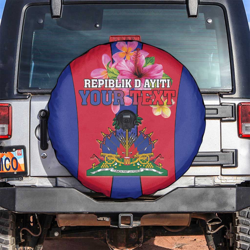 Personalized Haiti Coat Of Arms Spare Tire Cover With Flag Color - Wonder Print Shop