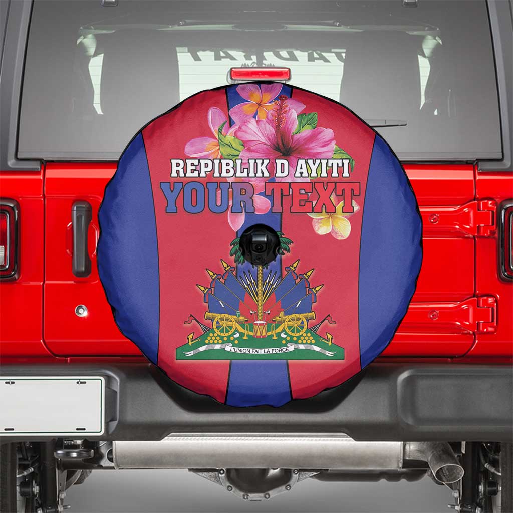 Personalized Haiti Coat Of Arms Spare Tire Cover With Flag Color - Wonder Print Shop