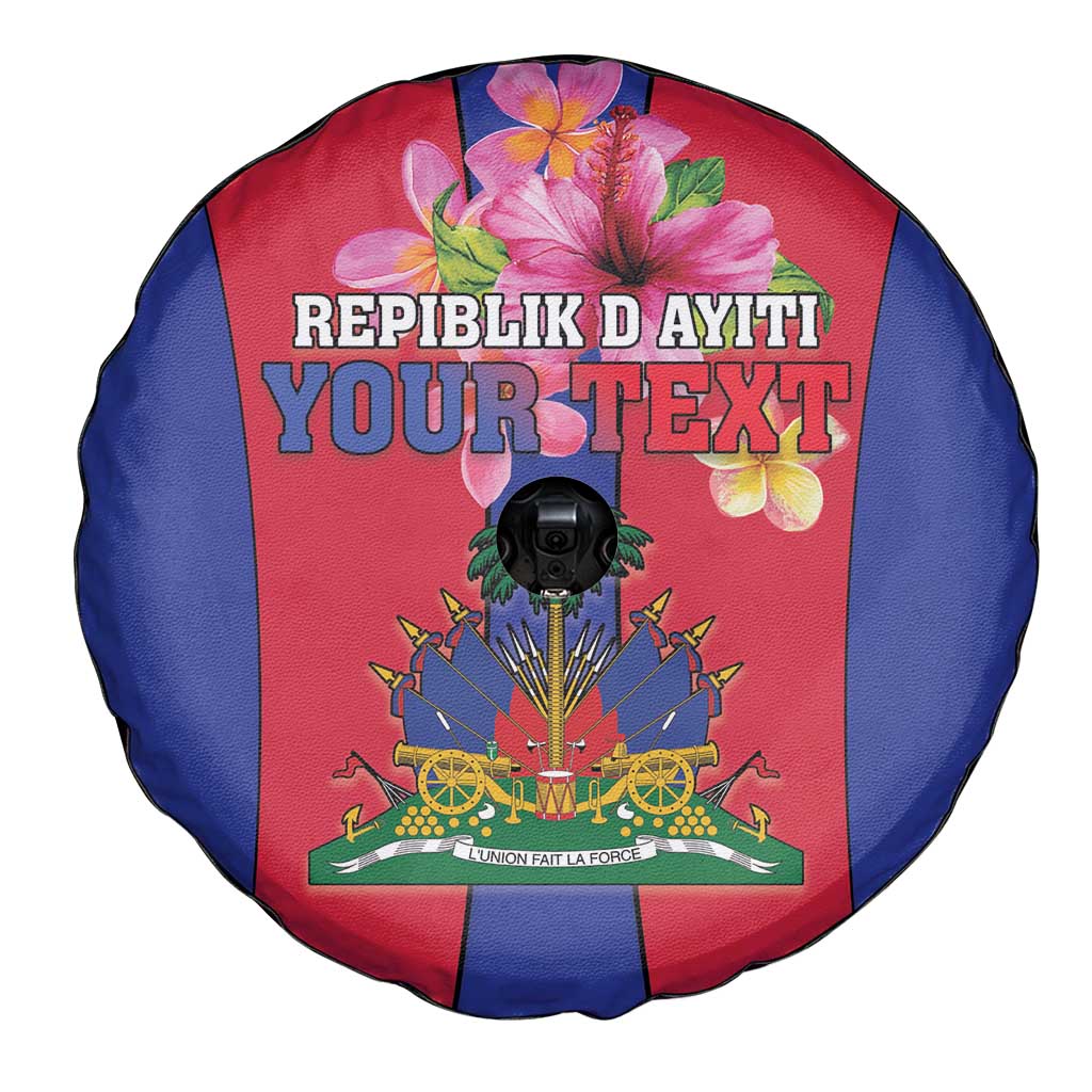 Personalized Haiti Coat Of Arms Spare Tire Cover With Flag Color - Wonder Print Shop