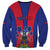 Personalized Haiti Coat Of Arms Sweatshirt With Flag Color - Wonder Print Shop