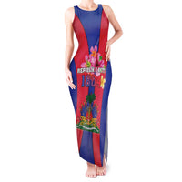 Personalized Haiti Coat Of Arms Tank Maxi Dress With Flag Color - Wonder Print Shop