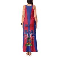 Personalized Haiti Coat Of Arms Tank Maxi Dress With Flag Color - Wonder Print Shop