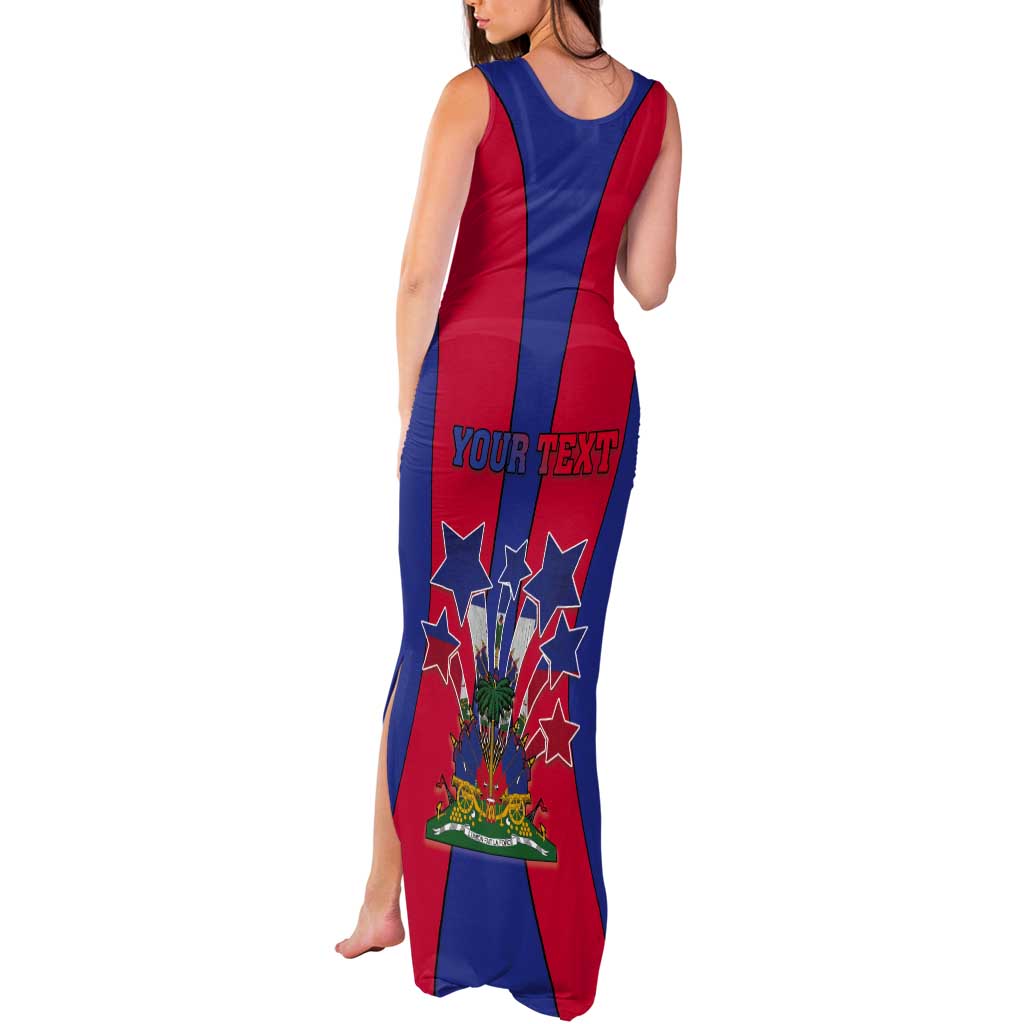 Personalized Haiti Coat Of Arms Tank Maxi Dress With Flag Color - Wonder Print Shop