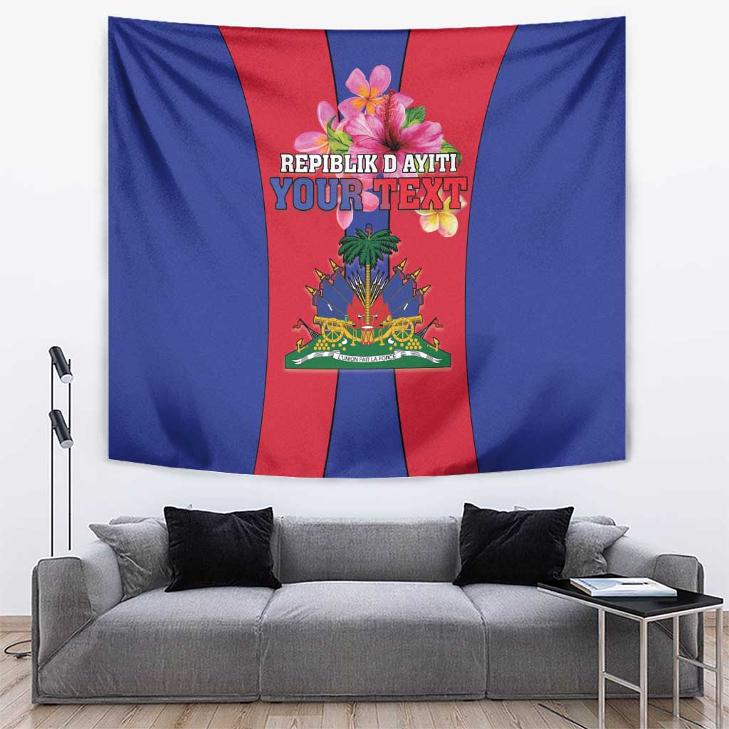 Personalized Haiti Coat Of Arms Tapestry With Flag Color - Wonder Print Shop