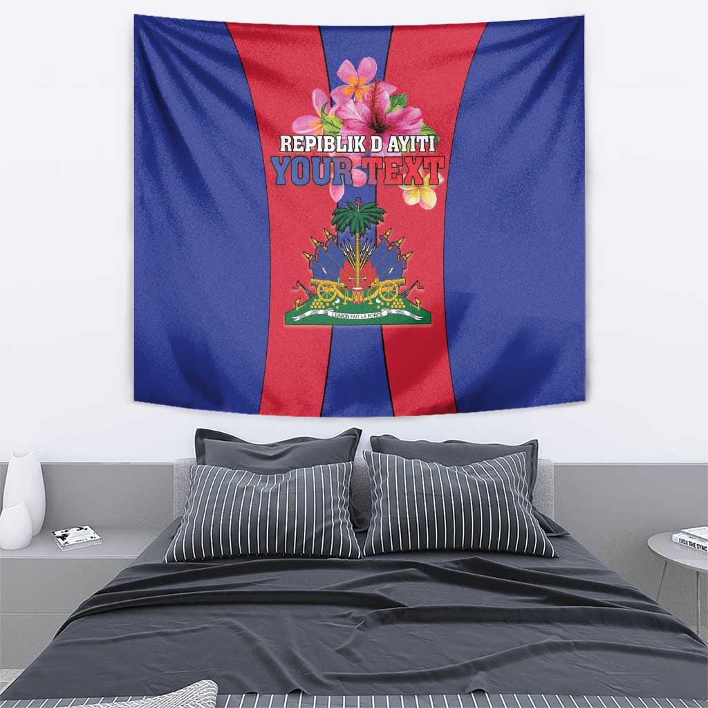 Personalized Haiti Coat Of Arms Tapestry With Flag Color - Wonder Print Shop