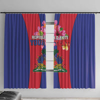 Personalized Haiti Coat Of Arms Window Curtain With Flag Color - Wonder Print Shop