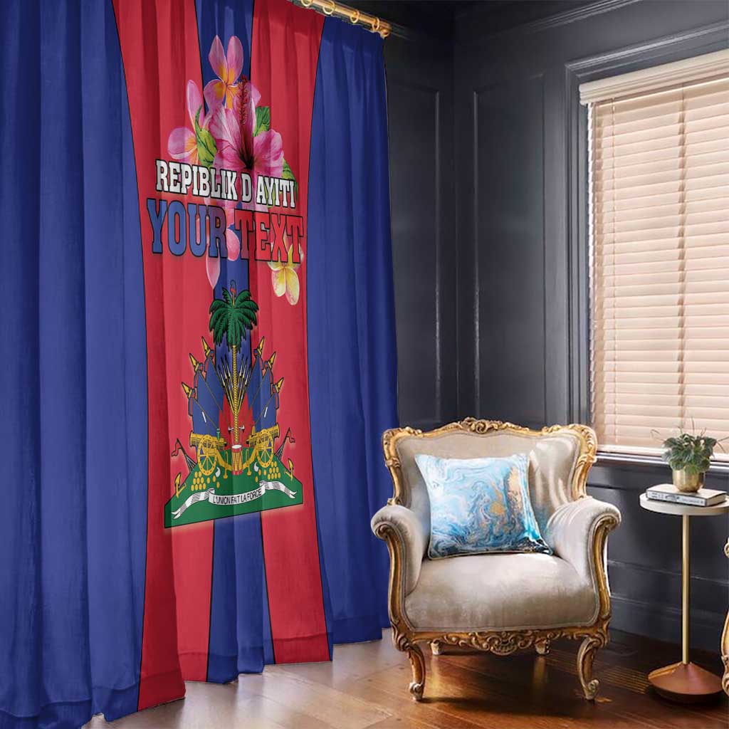 Personalized Haiti Coat Of Arms Window Curtain With Flag Color - Wonder Print Shop