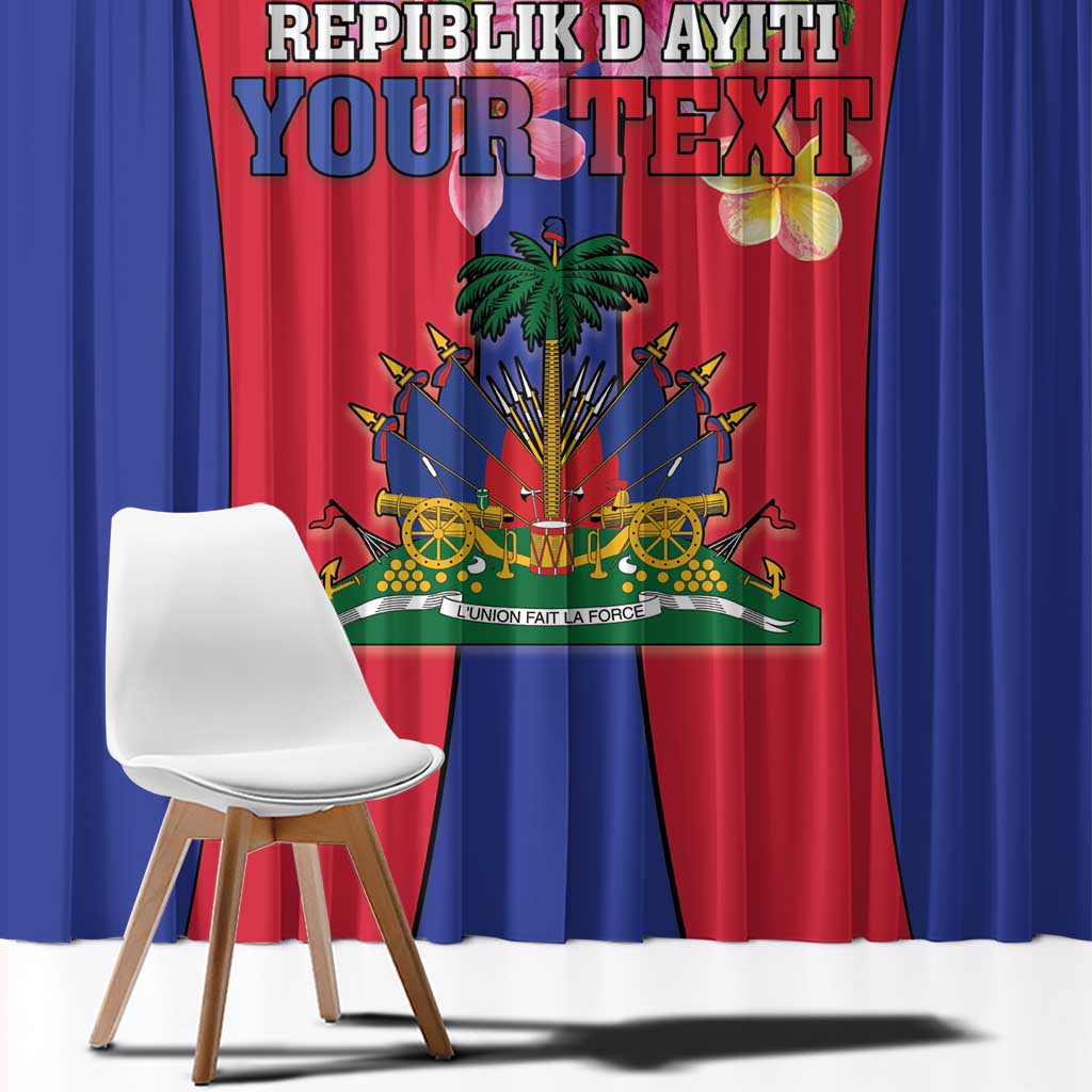 Personalized Haiti Coat Of Arms Window Curtain With Flag Color - Wonder Print Shop