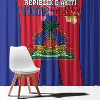 Personalized Haiti Coat Of Arms Window Curtain With Flag Color - Wonder Print Shop