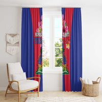 Personalized Haiti Coat Of Arms Window Curtain With Flag Color - Wonder Print Shop
