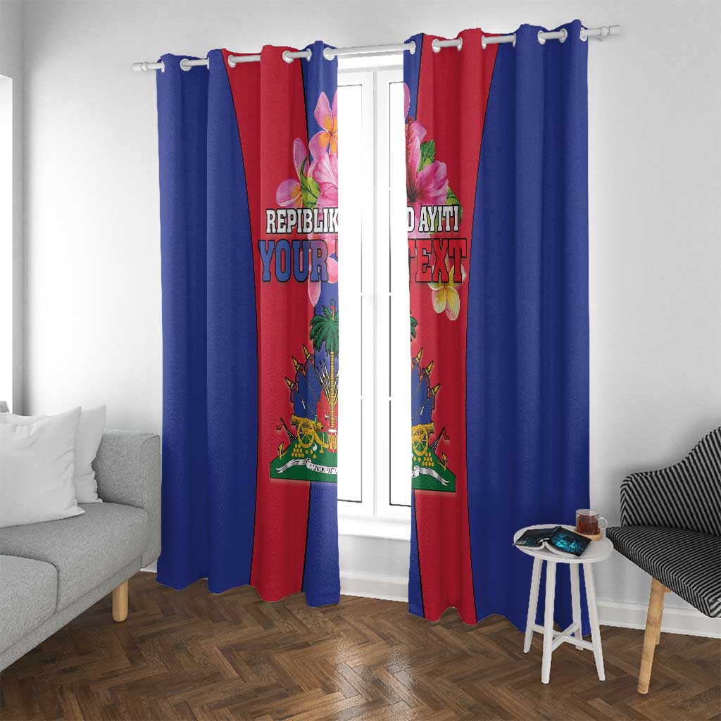Personalized Haiti Coat Of Arms Window Curtain With Flag Color - Wonder Print Shop