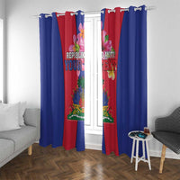 Personalized Haiti Coat Of Arms Window Curtain With Flag Color - Wonder Print Shop