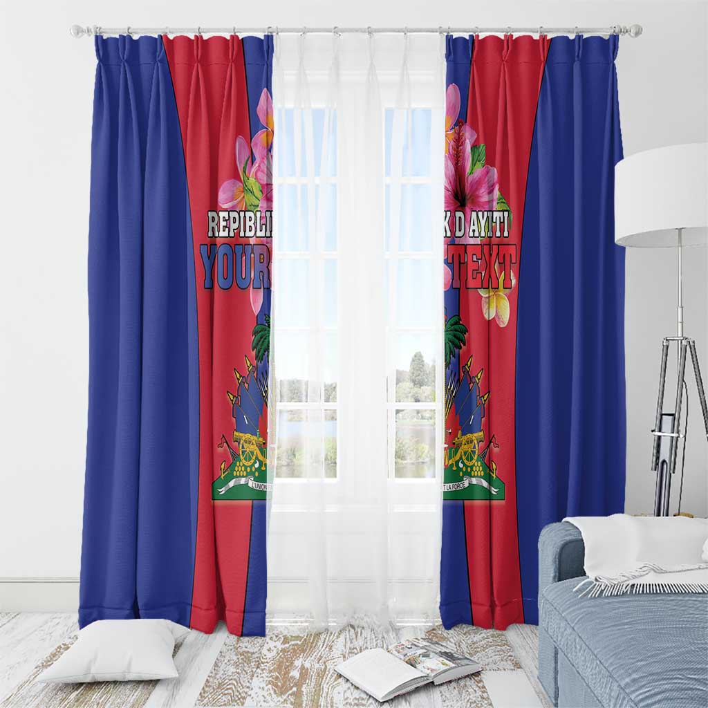 Personalized Haiti Coat Of Arms Window Curtain With Flag Color - Wonder Print Shop