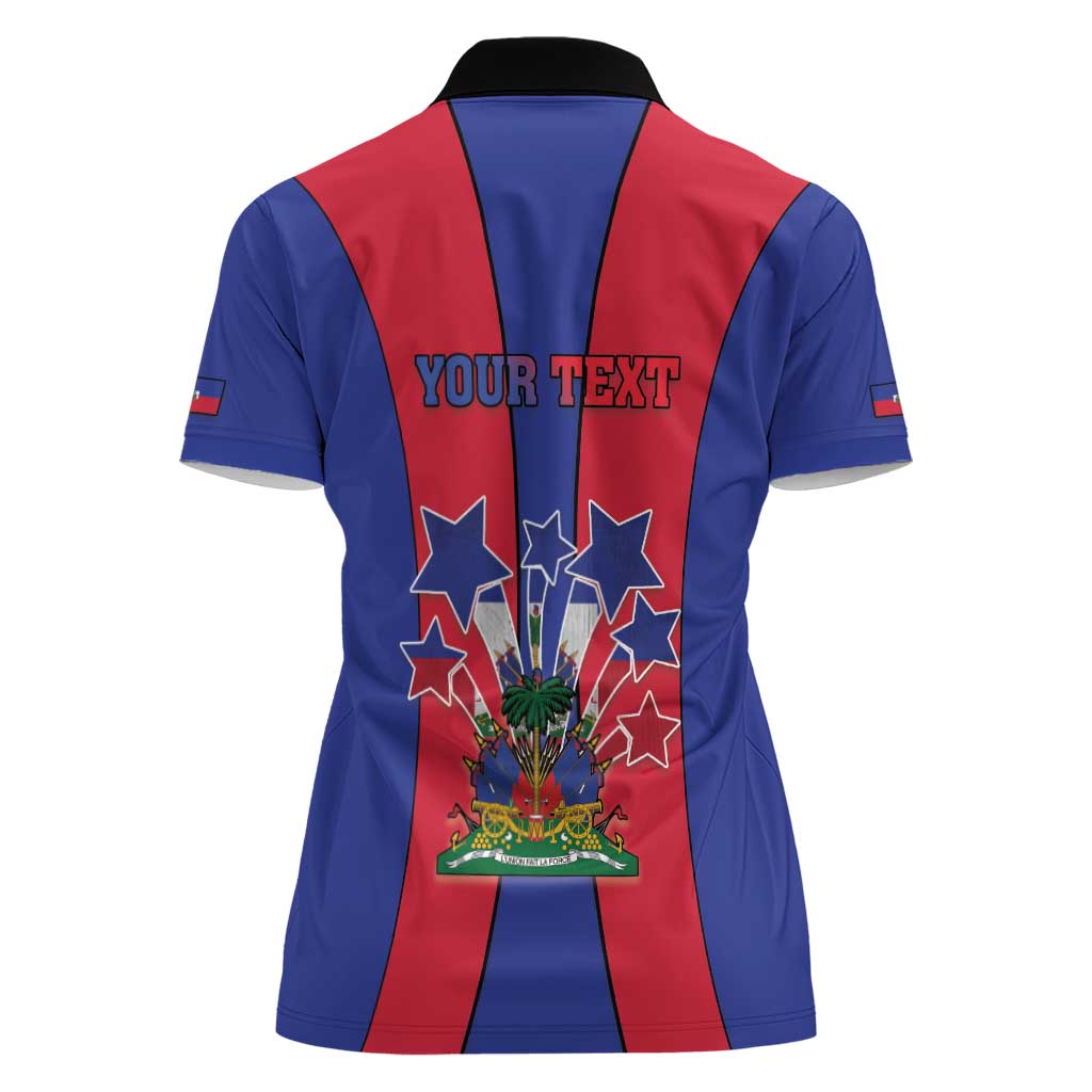 Personalized Haiti Coat Of Arms Women Polo Shirt With Flag Color - Wonder Print Shop
