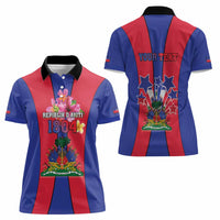 Personalized Haiti Coat Of Arms Women Polo Shirt With Flag Color - Wonder Print Shop