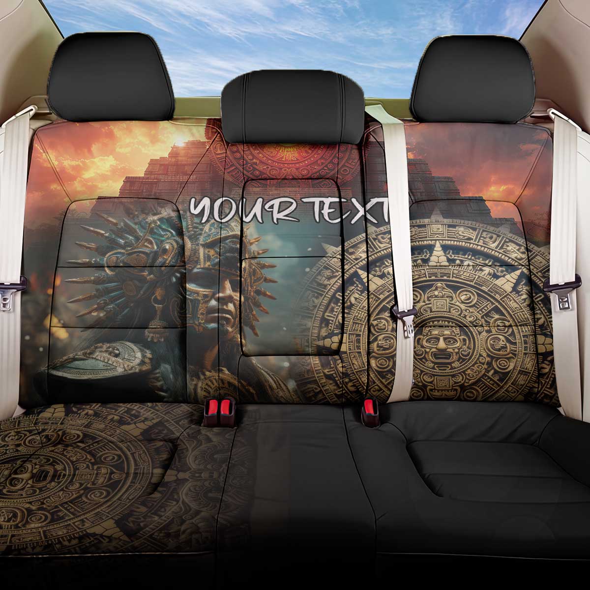 Personalized Mexican Aztec Warriors Back Car Seat Cover - Wonder Print Shop
