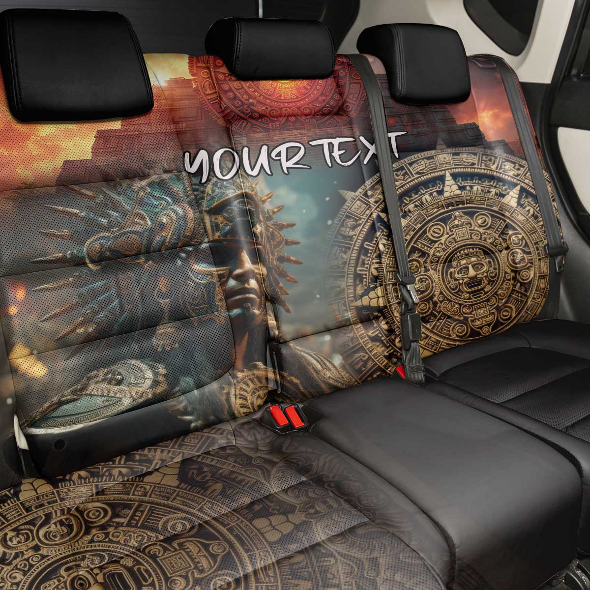 Personalized Mexican Aztec Warriors Back Car Seat Cover - Wonder Print Shop