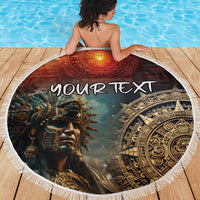 Personalized Mexican Aztec Warriors Beach Blanket - Wonder Print Shop