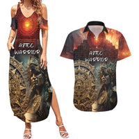 Personalized Mexican Aztec Warriors Couples Matching Summer Maxi Dress and Hawaiian Shirt - Wonder Print Shop