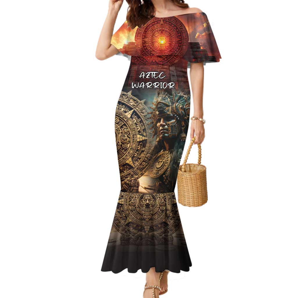 Personalized Mexican Aztec Warriors Family Matching Mermaid Dress and Hawaiian Shirt - Wonder Print Shop