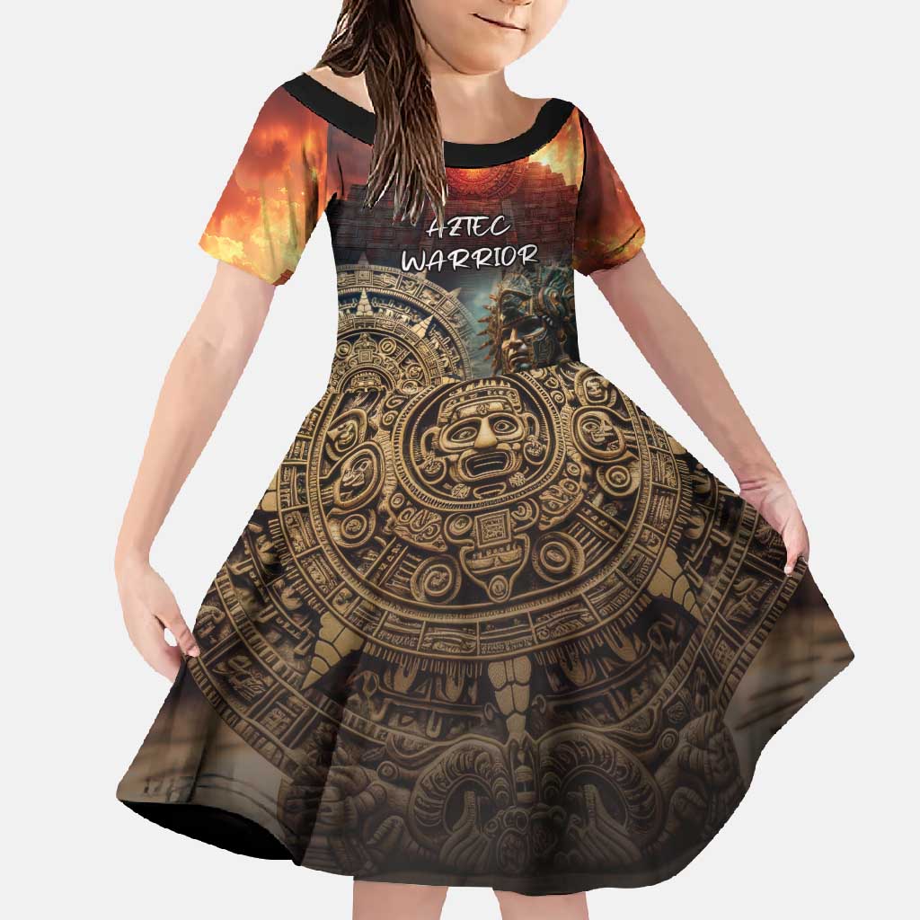 Personalized Mexican Aztec Warriors Family Matching Off Shoulder Maxi Dress and Hawaiian Shirt - Wonder Print Shop