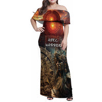 Personalized Mexican Aztec Warriors Family Matching Off Shoulder Maxi Dress and Hawaiian Shirt - Wonder Print Shop