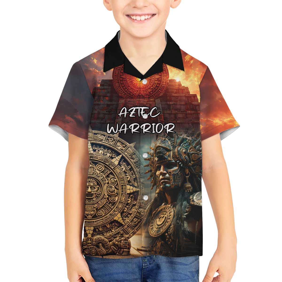 Personalized Mexican Aztec Warriors Family Matching Puletasi and Hawaiian Shirt - Wonder Print Shop