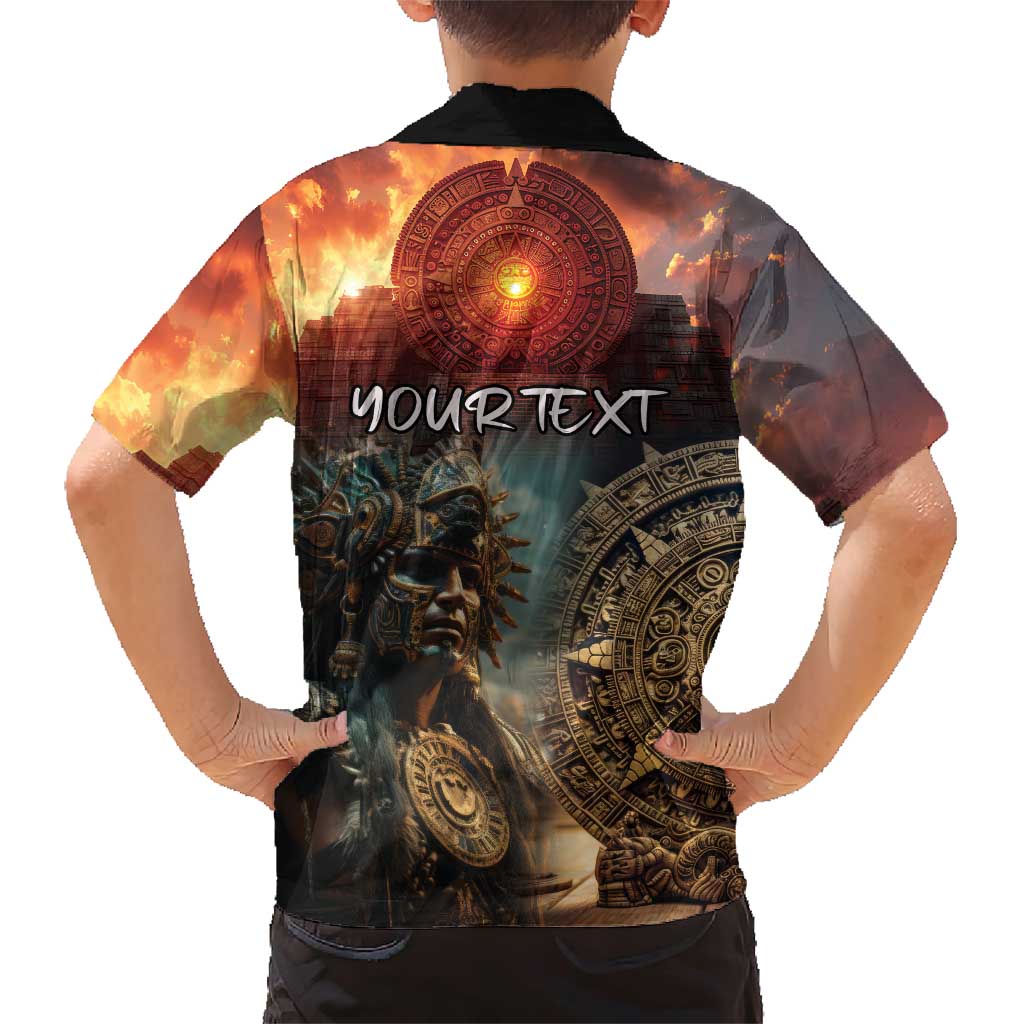 Personalized Mexican Aztec Warriors Family Matching Short Sleeve Bodycon Dress and Hawaiian Shirt - Wonder Print Shop