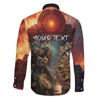 Personalized Mexican Aztec Warriors Family Matching Short Sleeve Bodycon Dress and Hawaiian Shirt - Wonder Print Shop