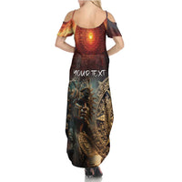 Personalized Mexican Aztec Warriors Family Matching Summer Maxi Dress and Hawaiian Shirt - Wonder Print Shop