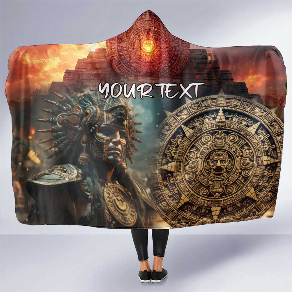 Personalized Mexican Aztec Warriors Hooded Blanket