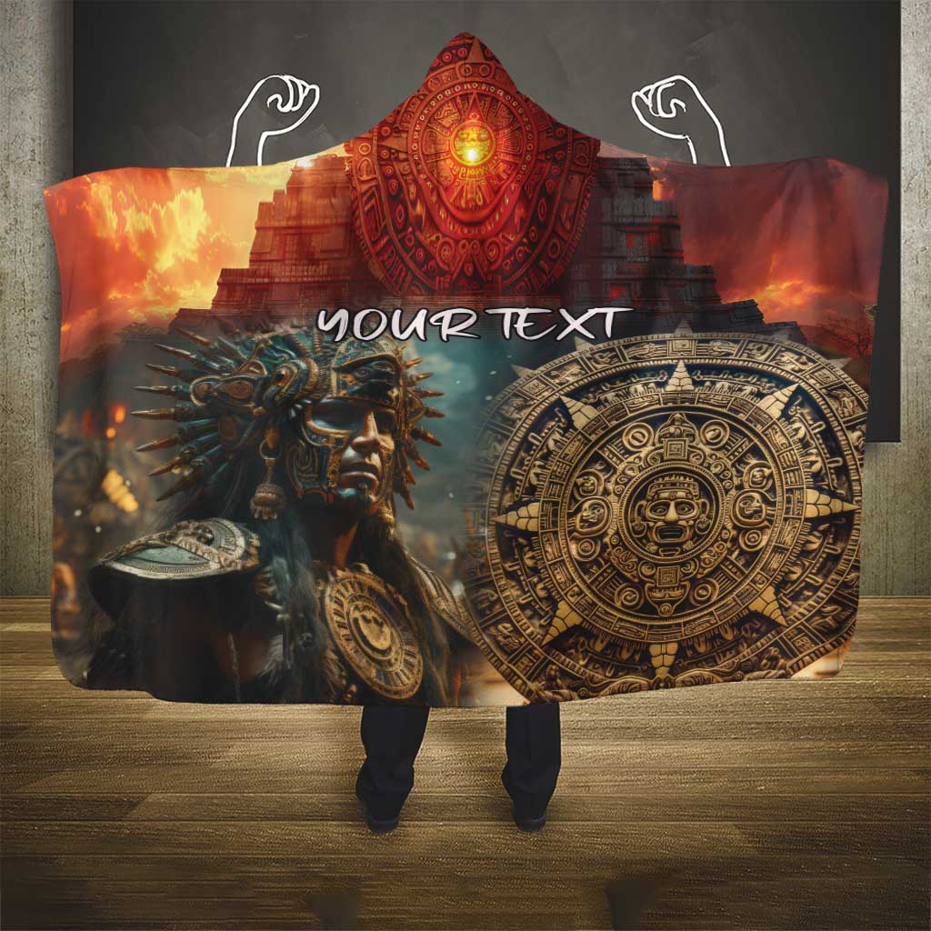 Personalized Mexican Aztec Warriors Hooded Blanket