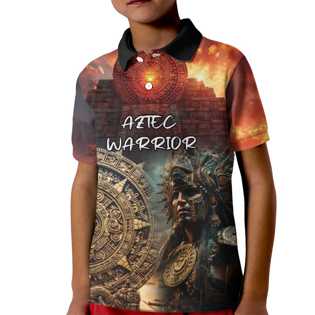 Personalized Mexican Aztec Warriors Kid Polo Shirt - Wonder Print Shop