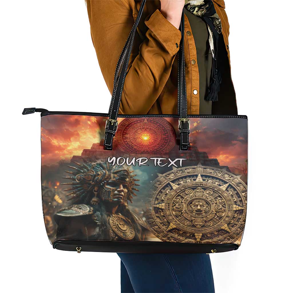 Personalized Mexican Aztec Warriors Leather Tote Bag - Wonder Print Shop