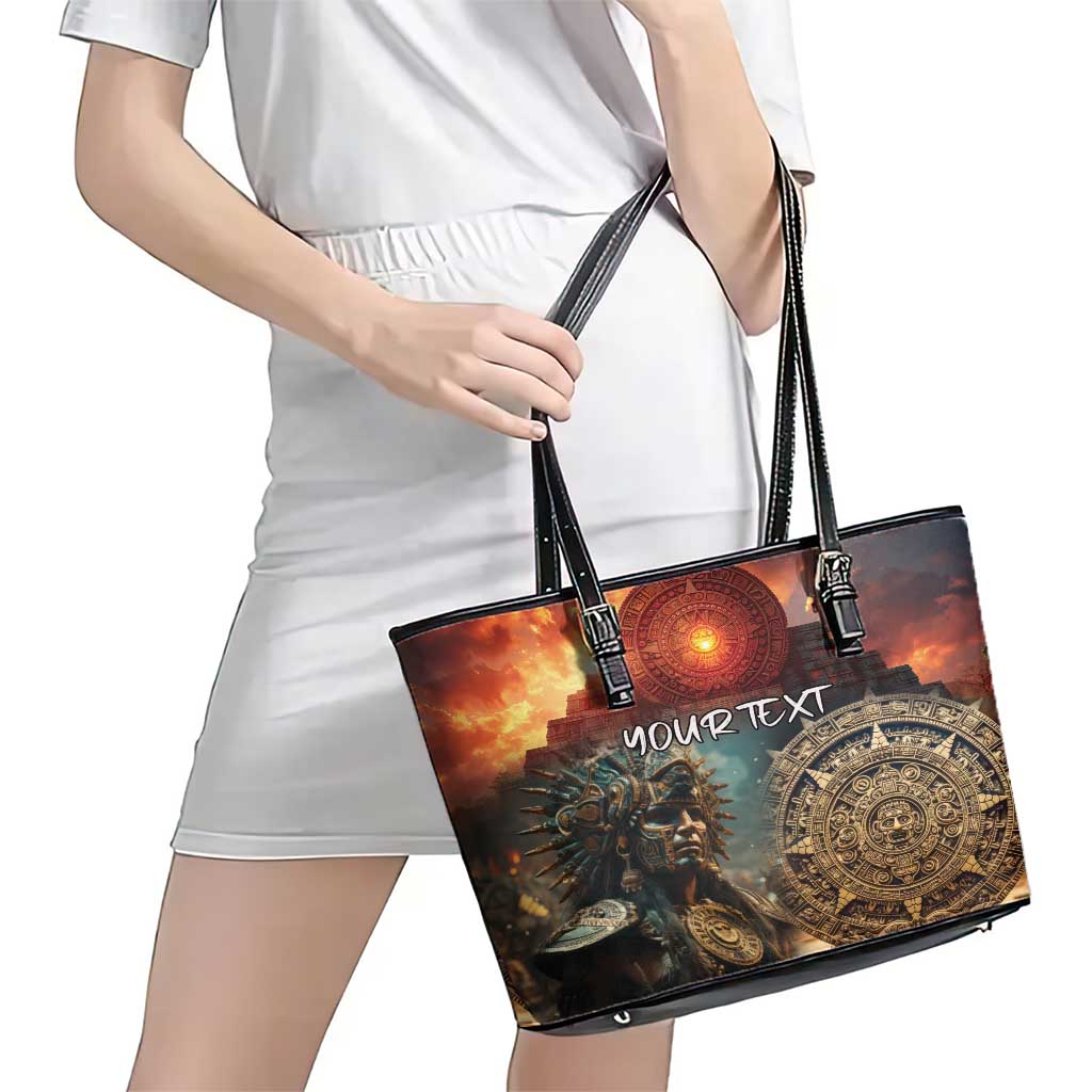 Personalized Mexican Aztec Warriors Leather Tote Bag - Wonder Print Shop