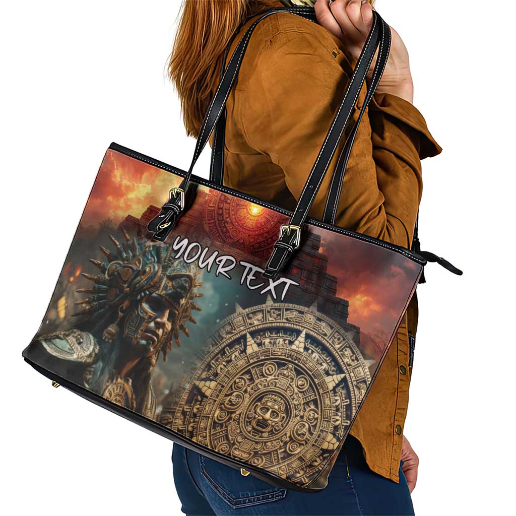 Personalized Mexican Aztec Warriors Leather Tote Bag - Wonder Print Shop