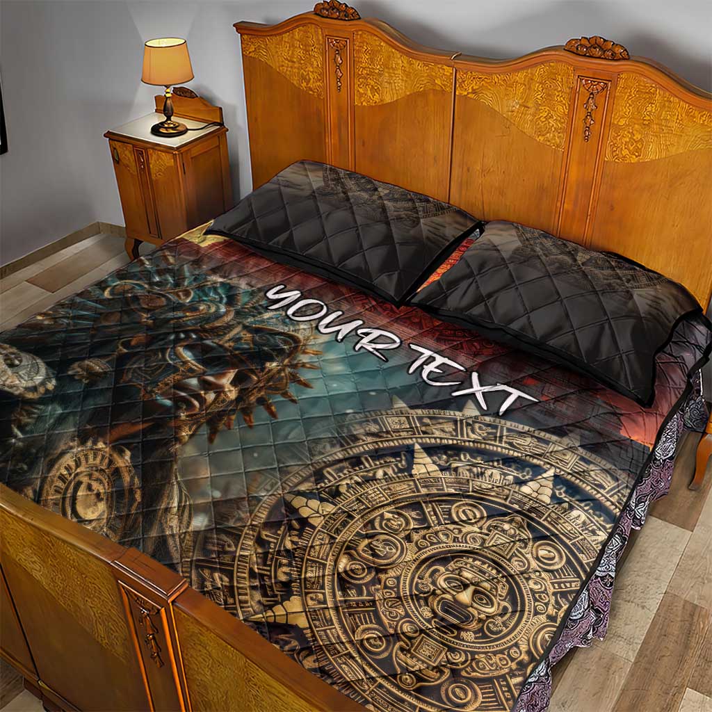 Personalized Mexican Aztec Warriors Quilt Bed Set - Wonder Print Shop