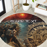 Personalized Mexican Aztec Warriors Round Carpet
