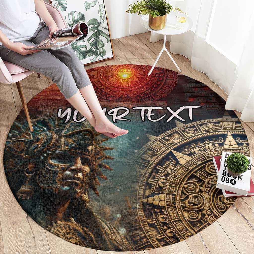 Personalized Mexican Aztec Warriors Round Carpet