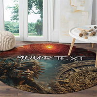 Personalized Mexican Aztec Warriors Round Carpet