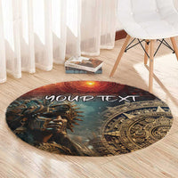 Personalized Mexican Aztec Warriors Round Carpet