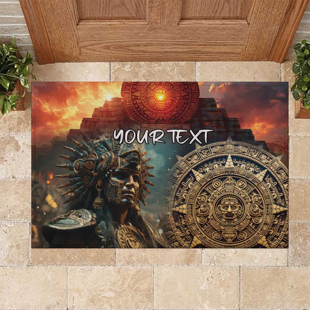 Personalized Mexican Aztec Warriors Rubber Doormat - Wonder Print Shop