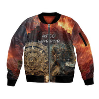 Personalized Mexican Aztec Warriors Sleeve Zip Bomber Jacket - Wonder Print Shop