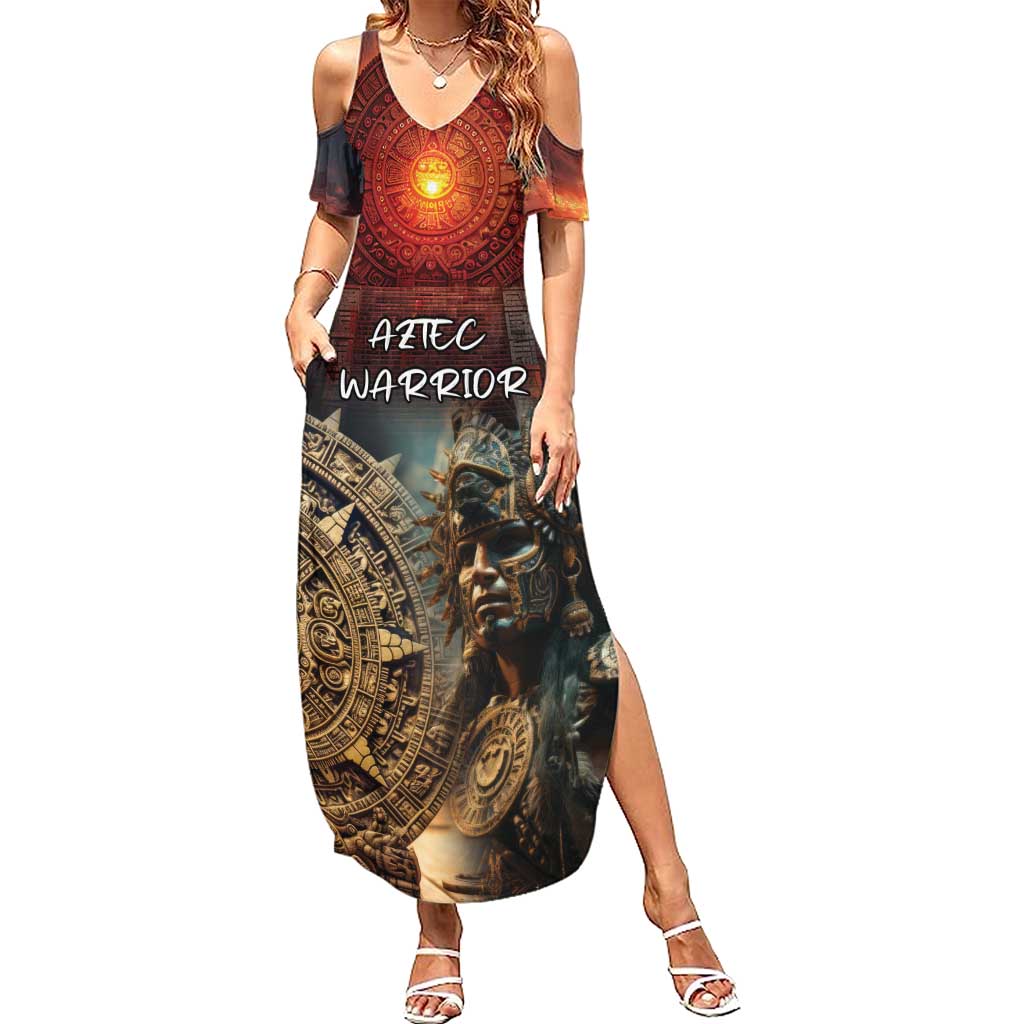 Personalized Mexican Aztec Warriors Summer Maxi Dress - Wonder Print Shop