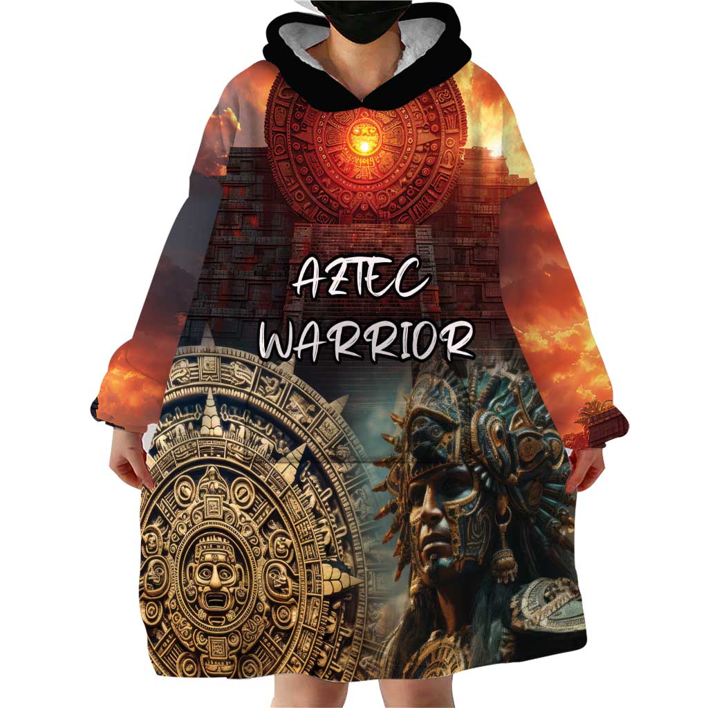 Personalized Mexican Aztec Warriors Wearable Blanket Hoodie - Wonder Print Shop